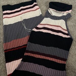 Striped Sleeveless Midi Dress